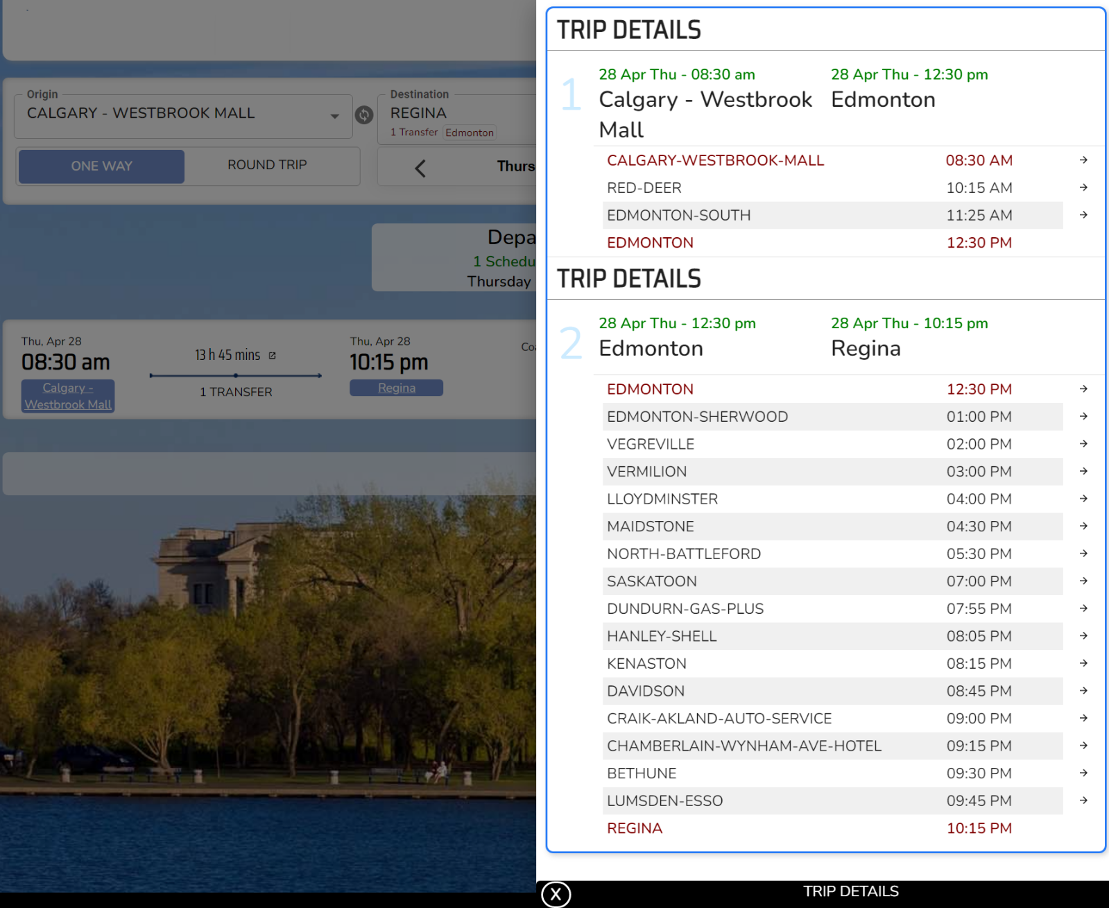 Ticpoi shows the trip details with all connections and all bus stops on the road with the planned schedule. Customers can see all the details with bus date, time and schedule. They can fell safer by finding detailed information.
