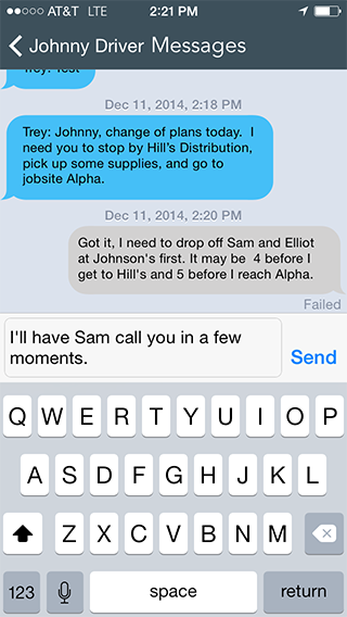 Shadow Tracker screenshot: Shadow Tracker messages

