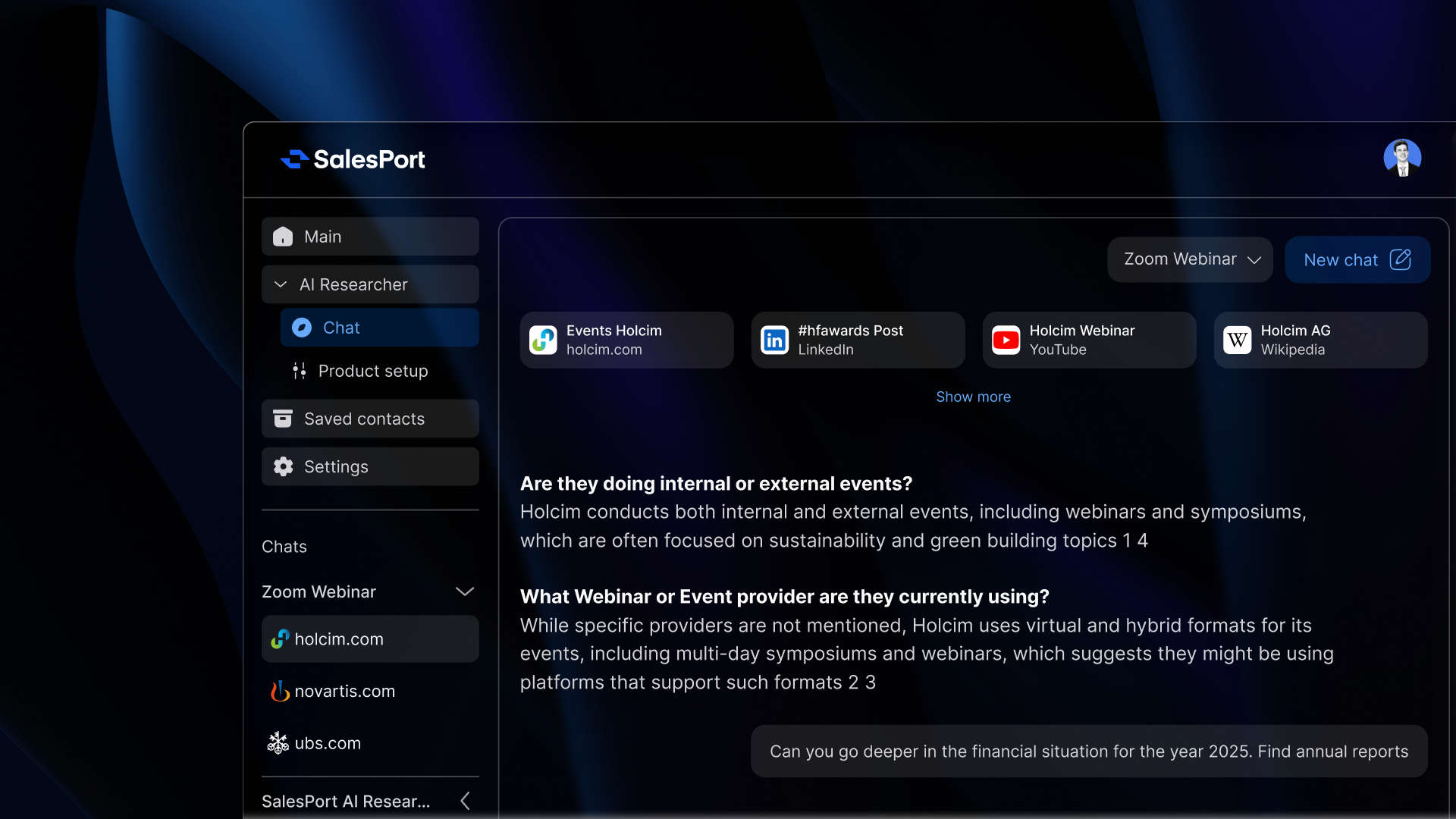 SalesPort Software - SalesPort chat