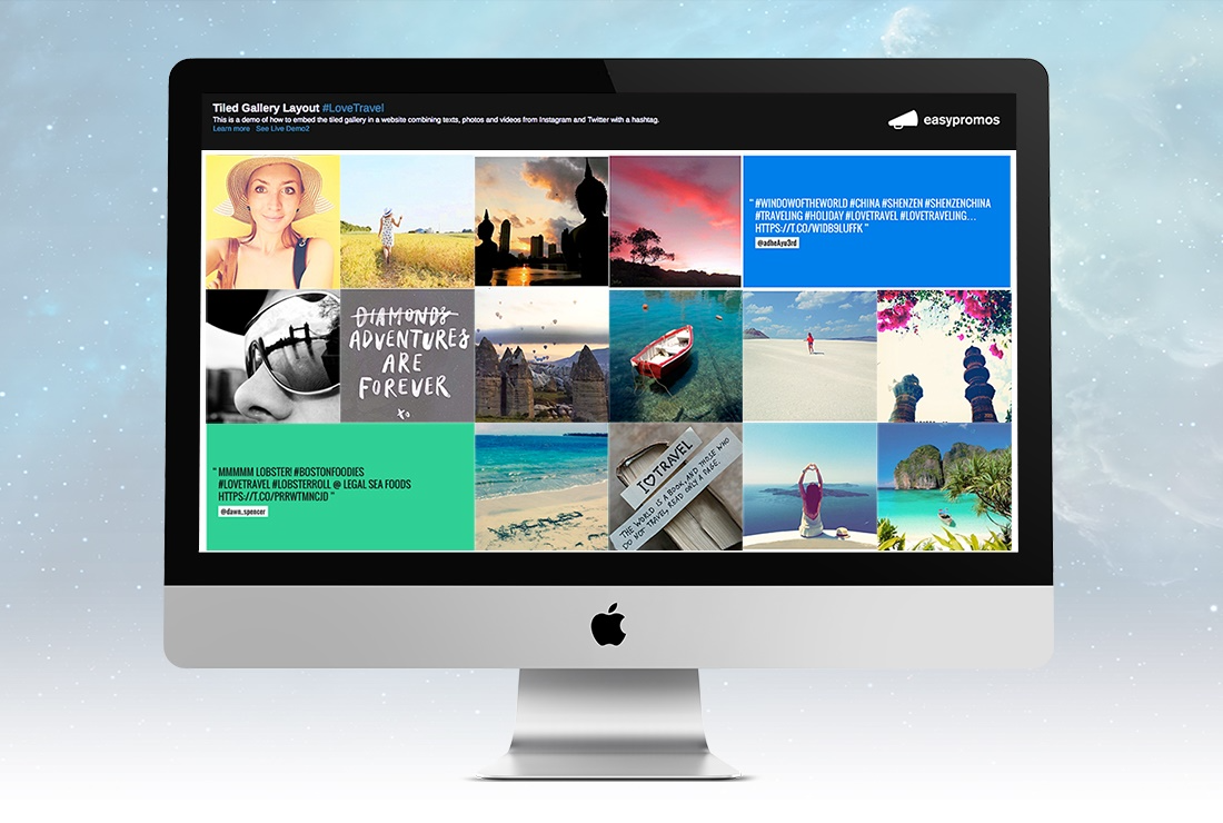 Embed and display promotions and contest galleries everywhere using widgets