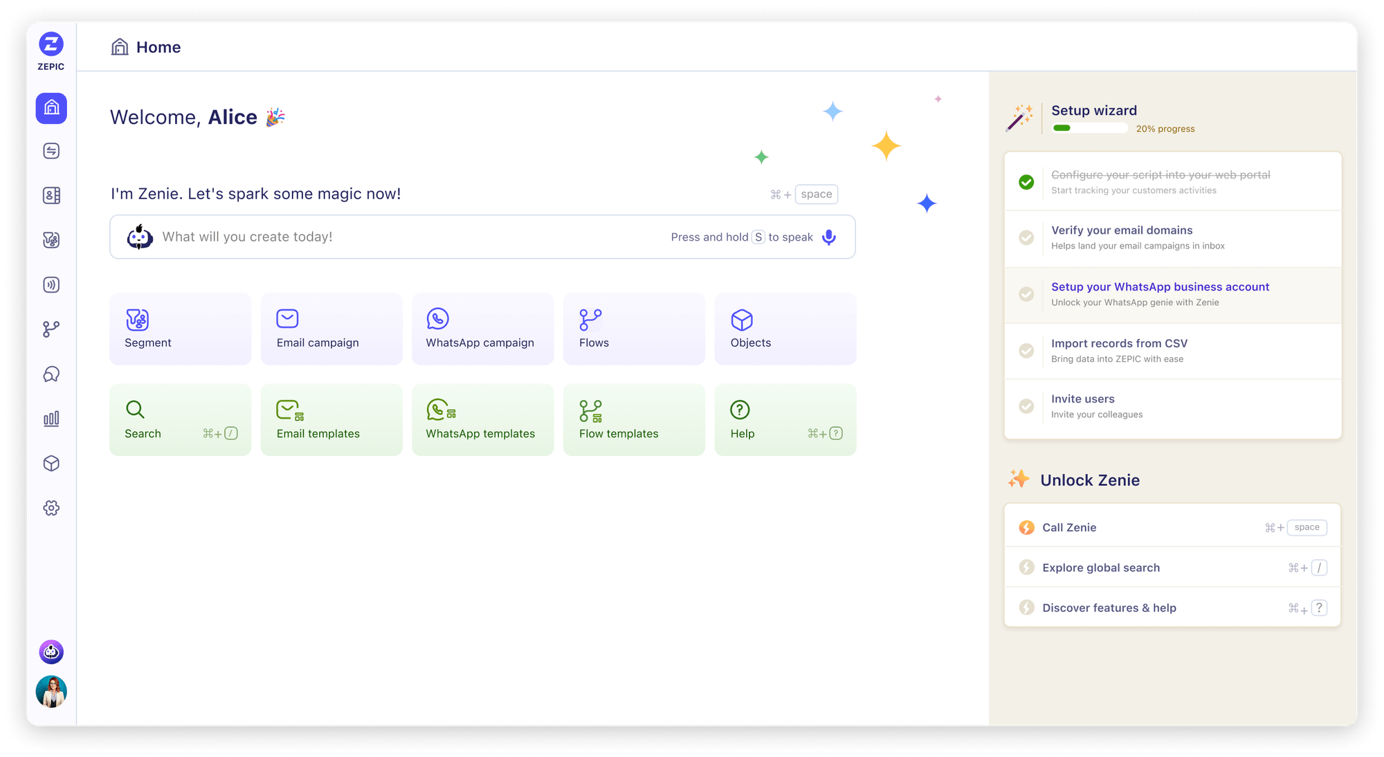 ZEPIC screenshot: ZEPIC dashboard