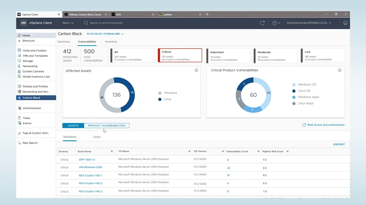 Carbon Black Cloud Workload screenshot