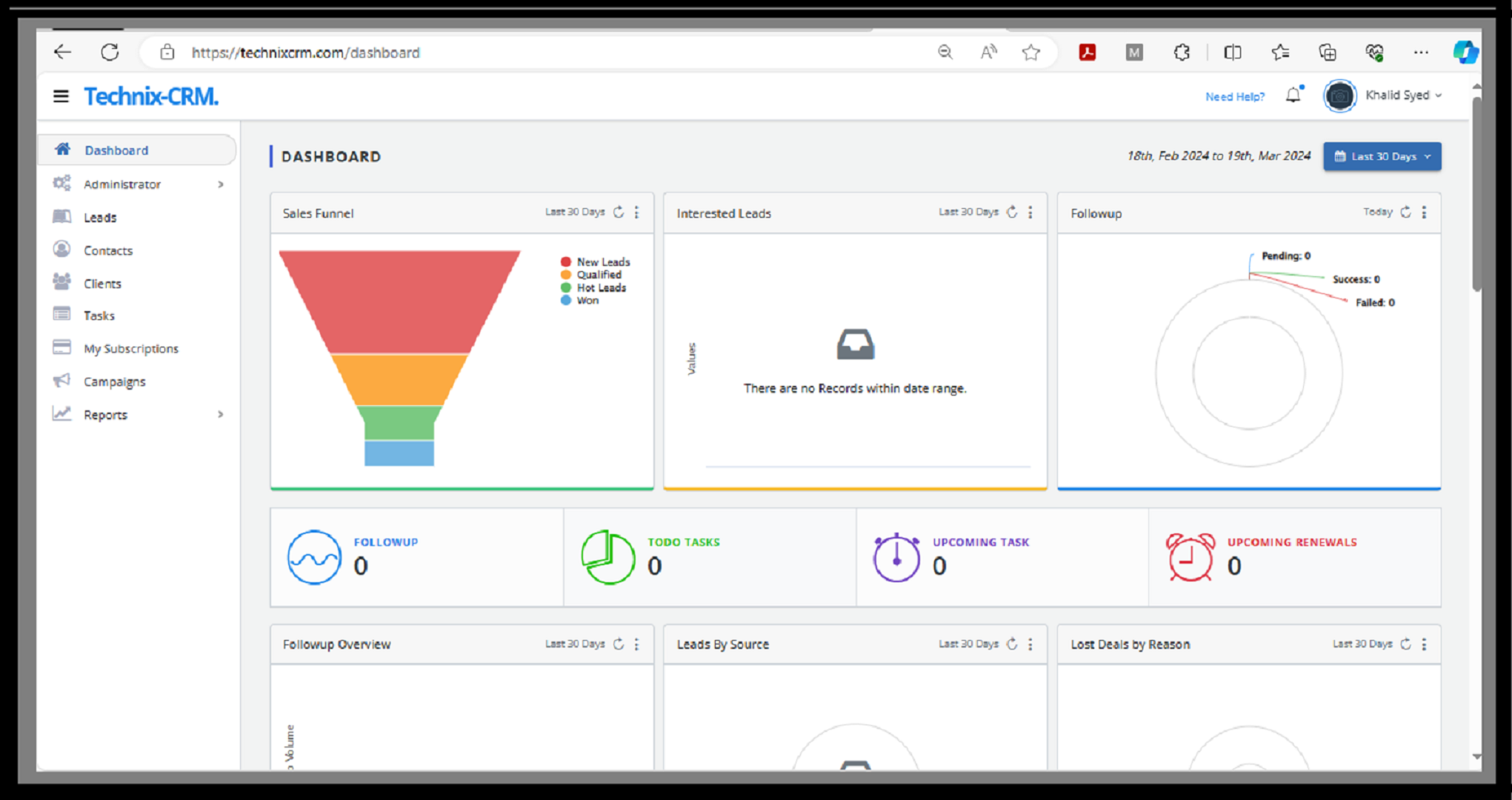 T-CRM screenshot: T-CRM gives you a more comprehensive picture with Daily, Weekly, Monthly and YTD (Year to Date) reports.