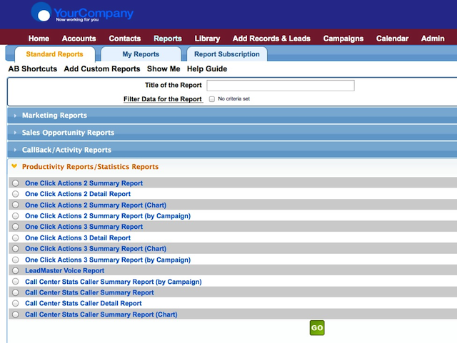 Custom reporting