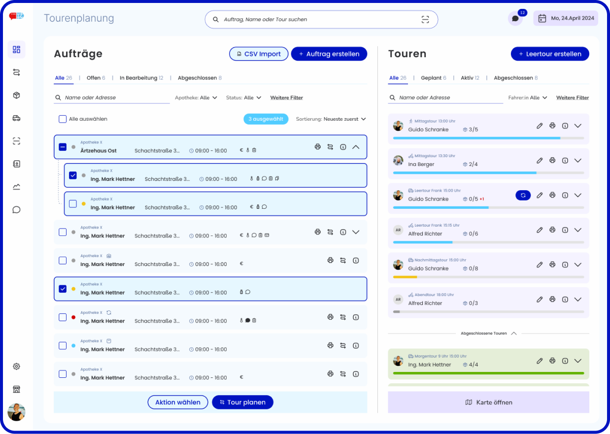 apomap screenshot: apomap Tourmanagement
