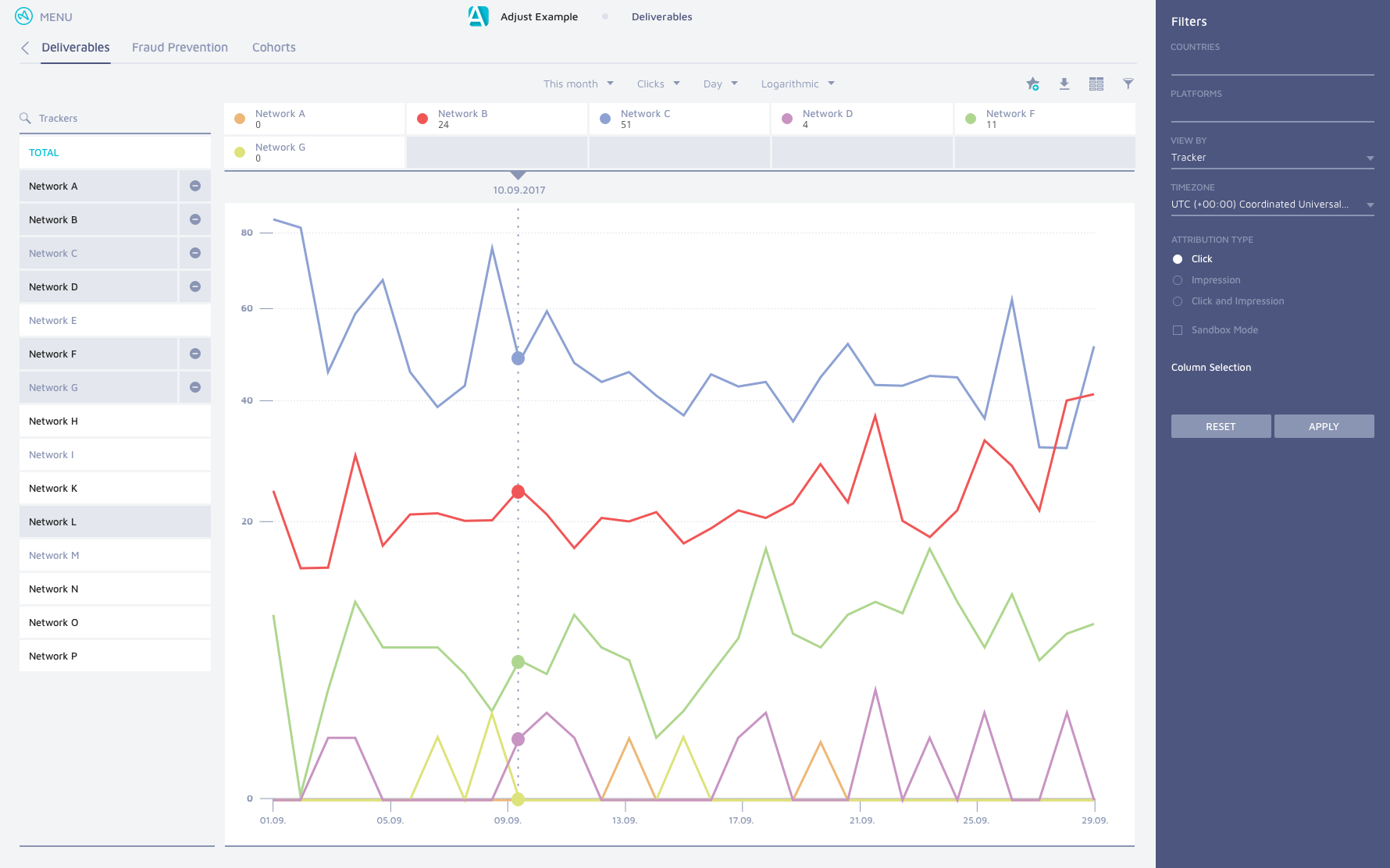 Adjust deliverables screenshot