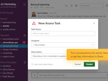 Slack Software - Create and assign tasks and action items