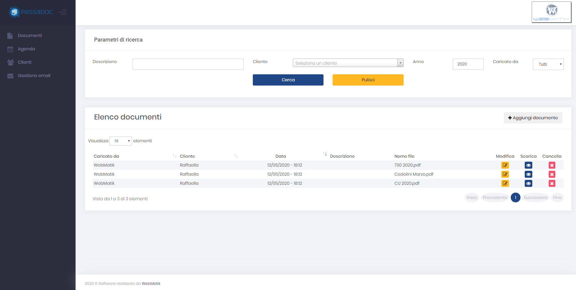 PassaDoc screenshot: Document screen