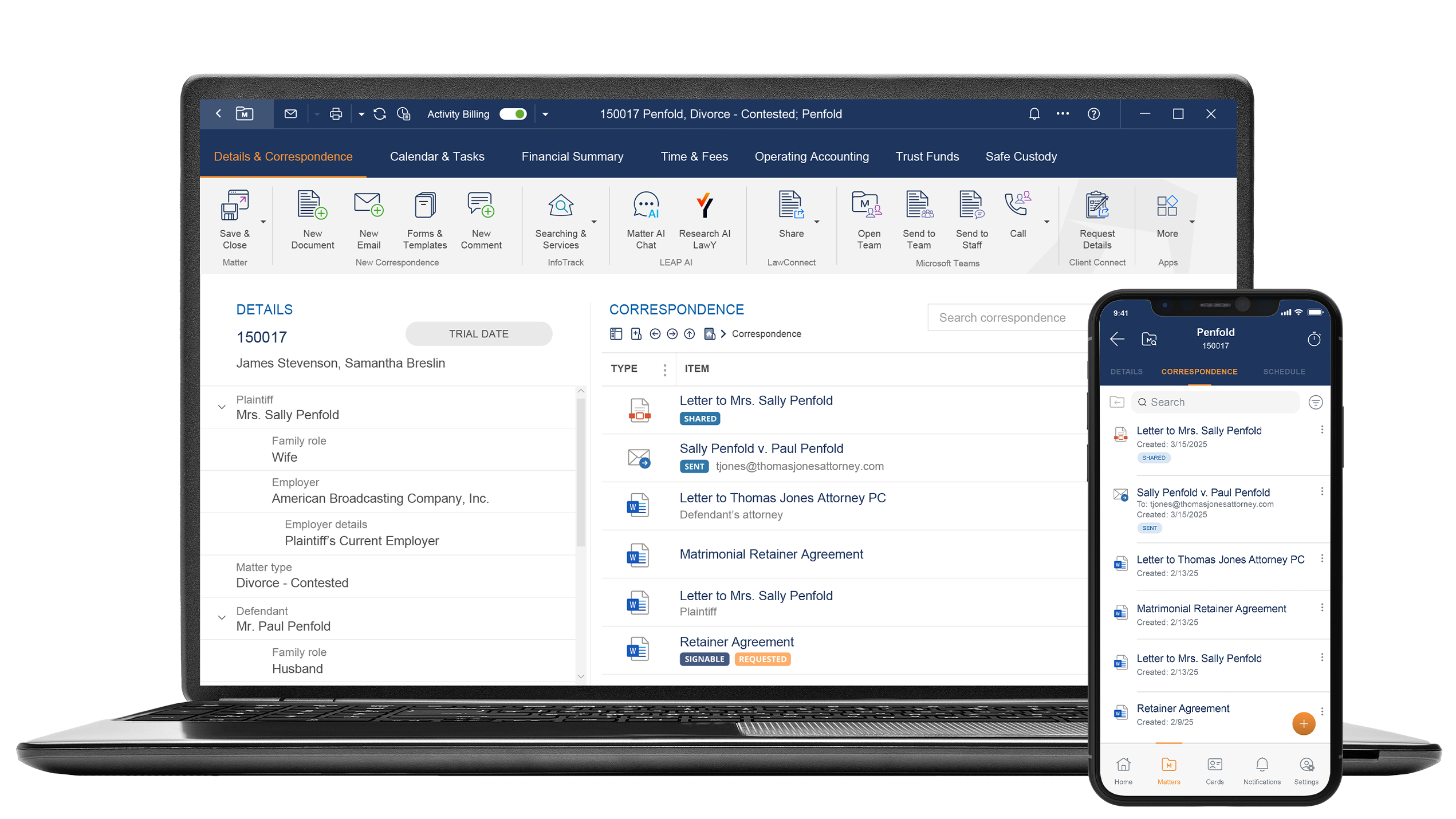 LEAP screenshot: LEAP on laptop and mobile device