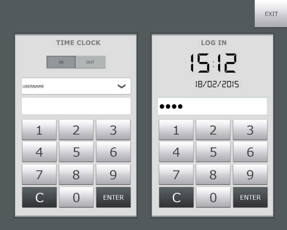 Sineron's time clock allows managers to track hours worked by staff
