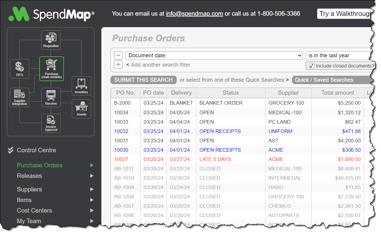 Modular and expandable - start small and add modules any time.

SpendMap automates things like Purchase Orders, requisitions and approvals, supplier invoice approval and inventory control. 