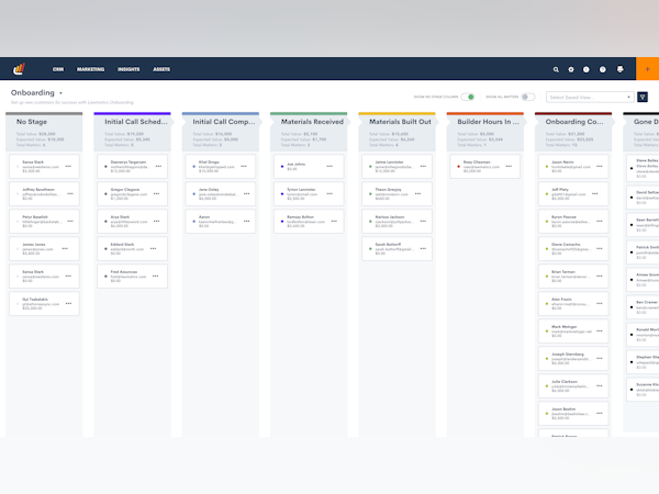 Lawmatics Software - Pipeline view gives you a visual of where all matters stand at any given time. You can customize the pipeline stages to meet your firm’s unique needs and processes. You can even have multiple pipelines to organize your leads according to their status.