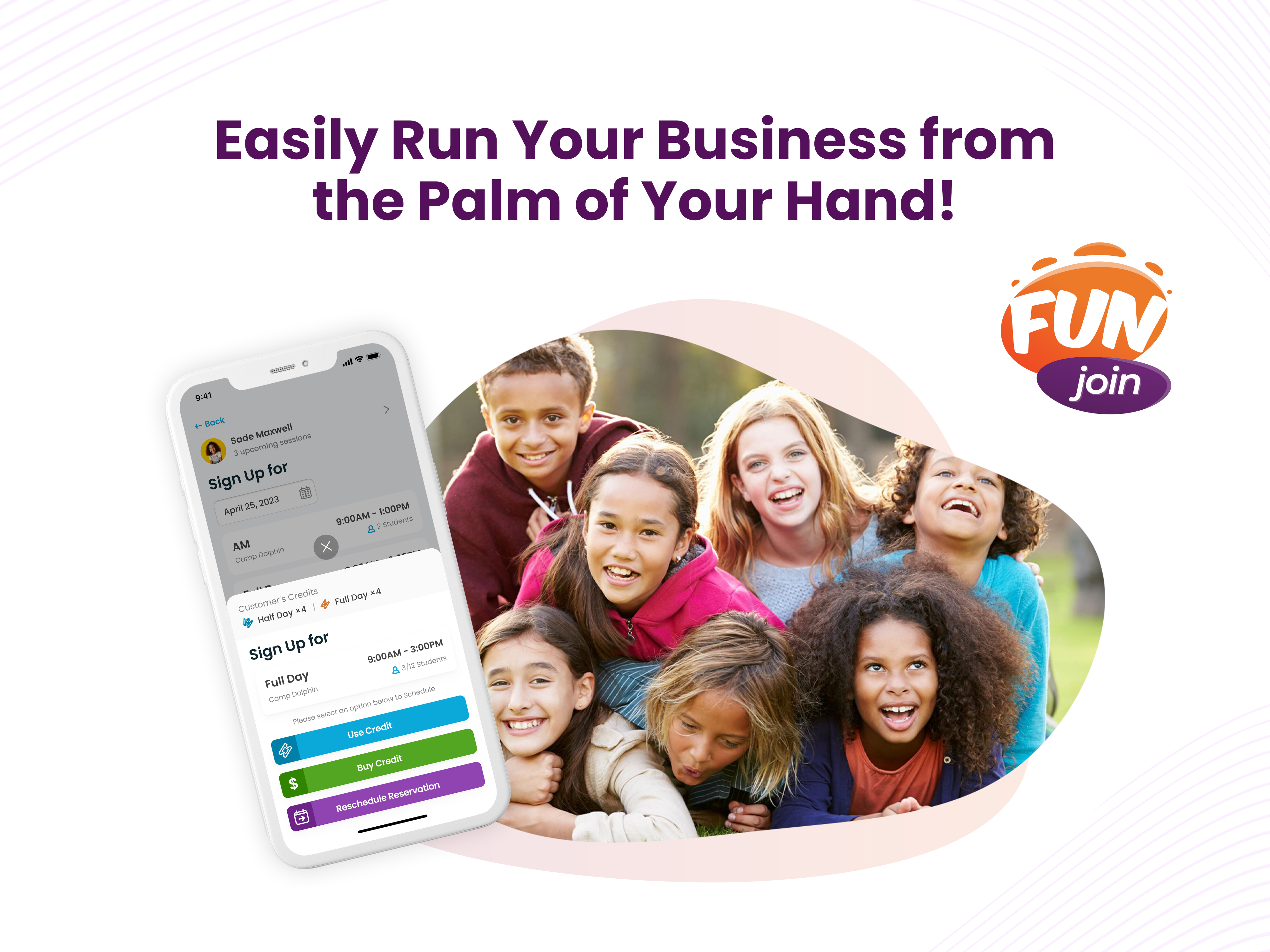 FunJoin transforms your phone into a powerful business management tool, letting you run your operations from the palm of your hand. Features include real-time tracking, efficient communication, digital document handling, and much more