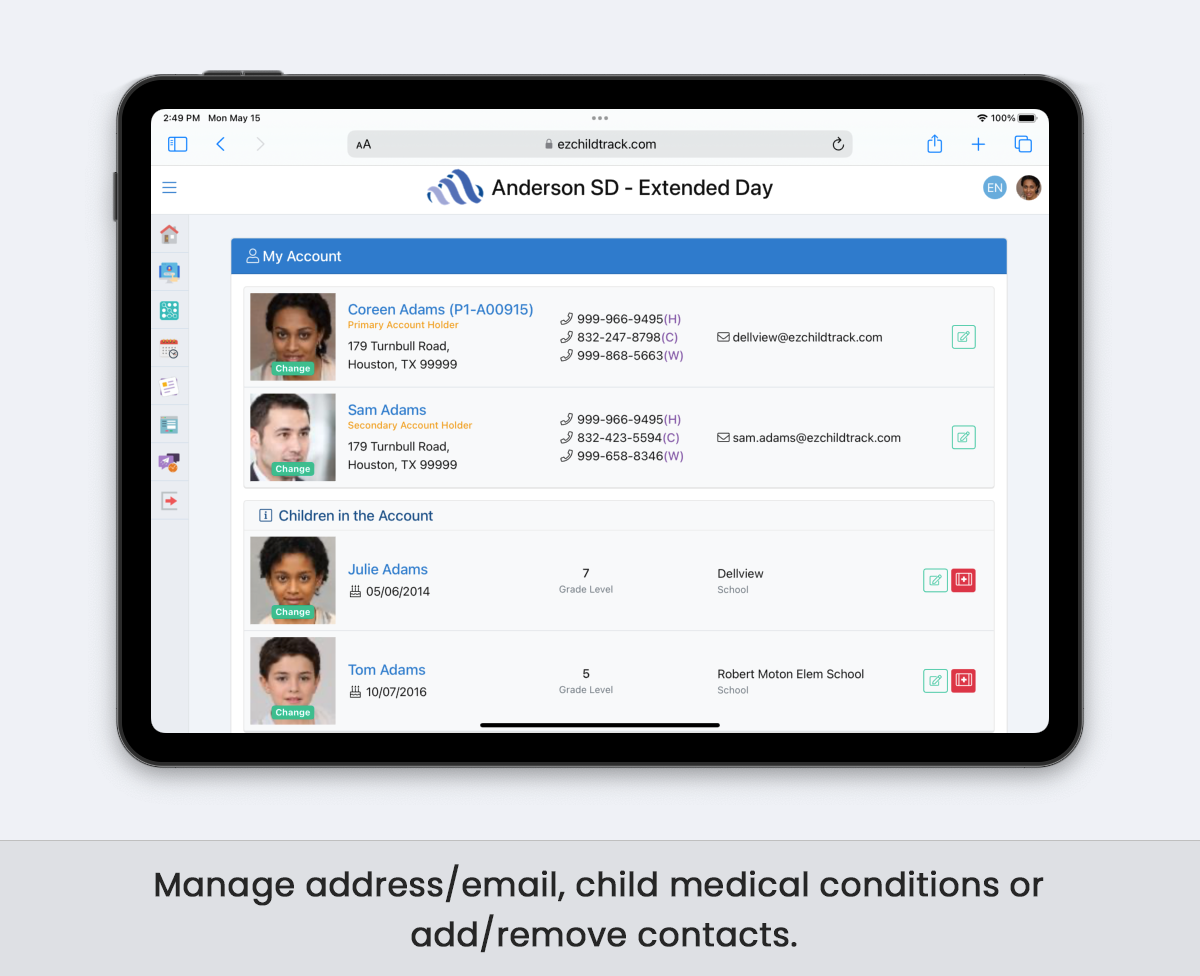 EZChildTrack Software - EZChildTrack edit address, email, and more information