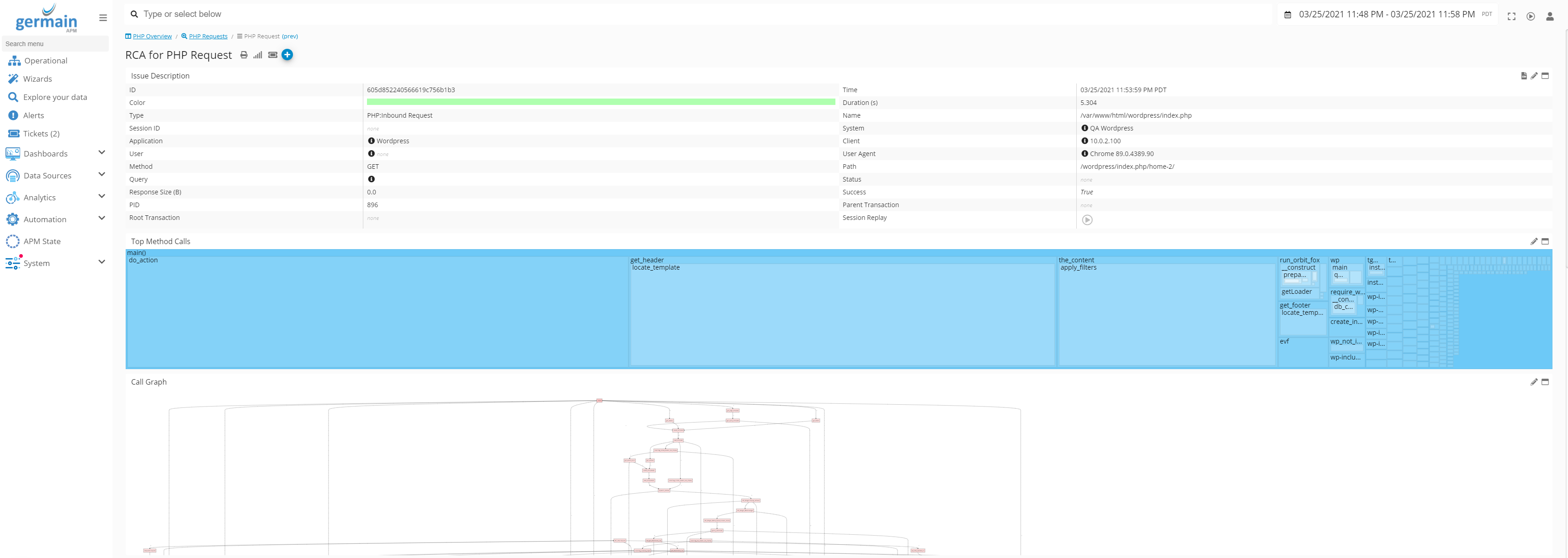 Germain UX Software - Transaction RCA (Code Profiling)