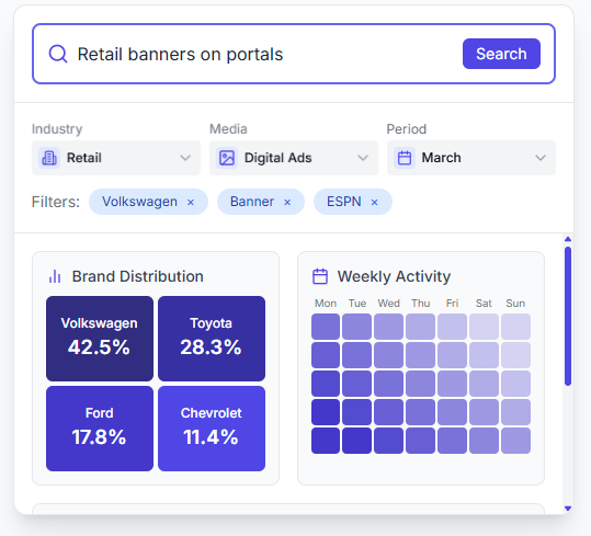 Creative Sense screenshot: Creative Sense campaign search