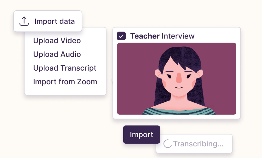 Notably screenshot: Notably import data
