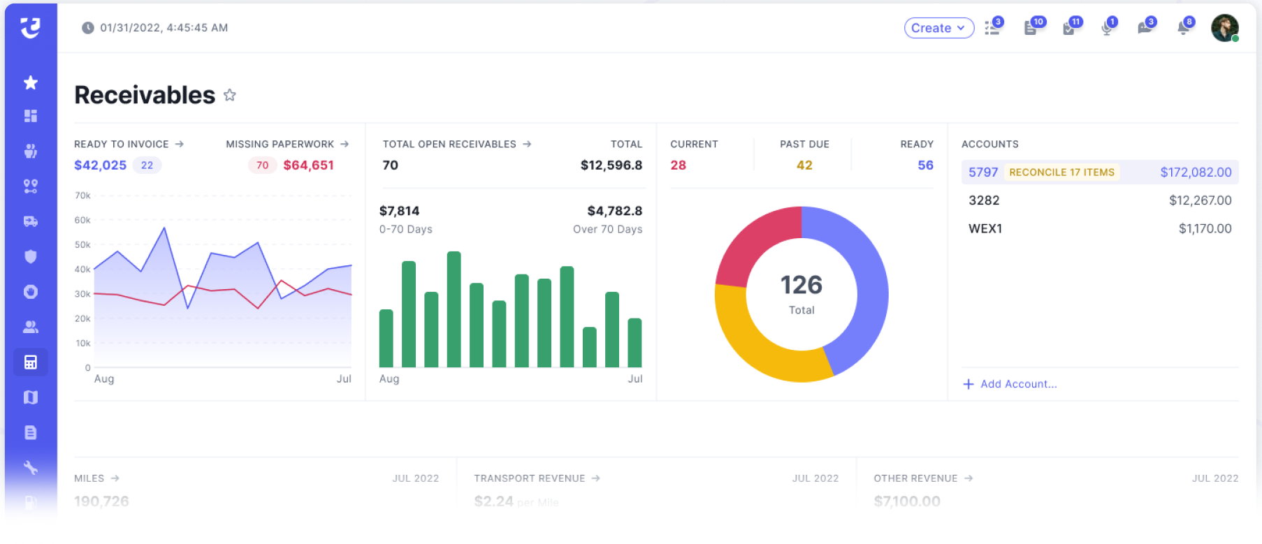 Truckin Digital Software - Say goodbye to the hassle of separate accounting systems. Truckin Digital offers built-in accounting tools, allowing you to manage expenses, invoices, bank feeds and payments effortlessly.