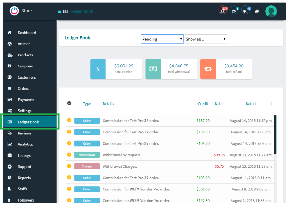 WCFM Marketplace Software - WCFM Marketplace commission