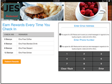 Loyalty Reward Stamp Software - Customer rewards can be managed from a counter-based tablet app