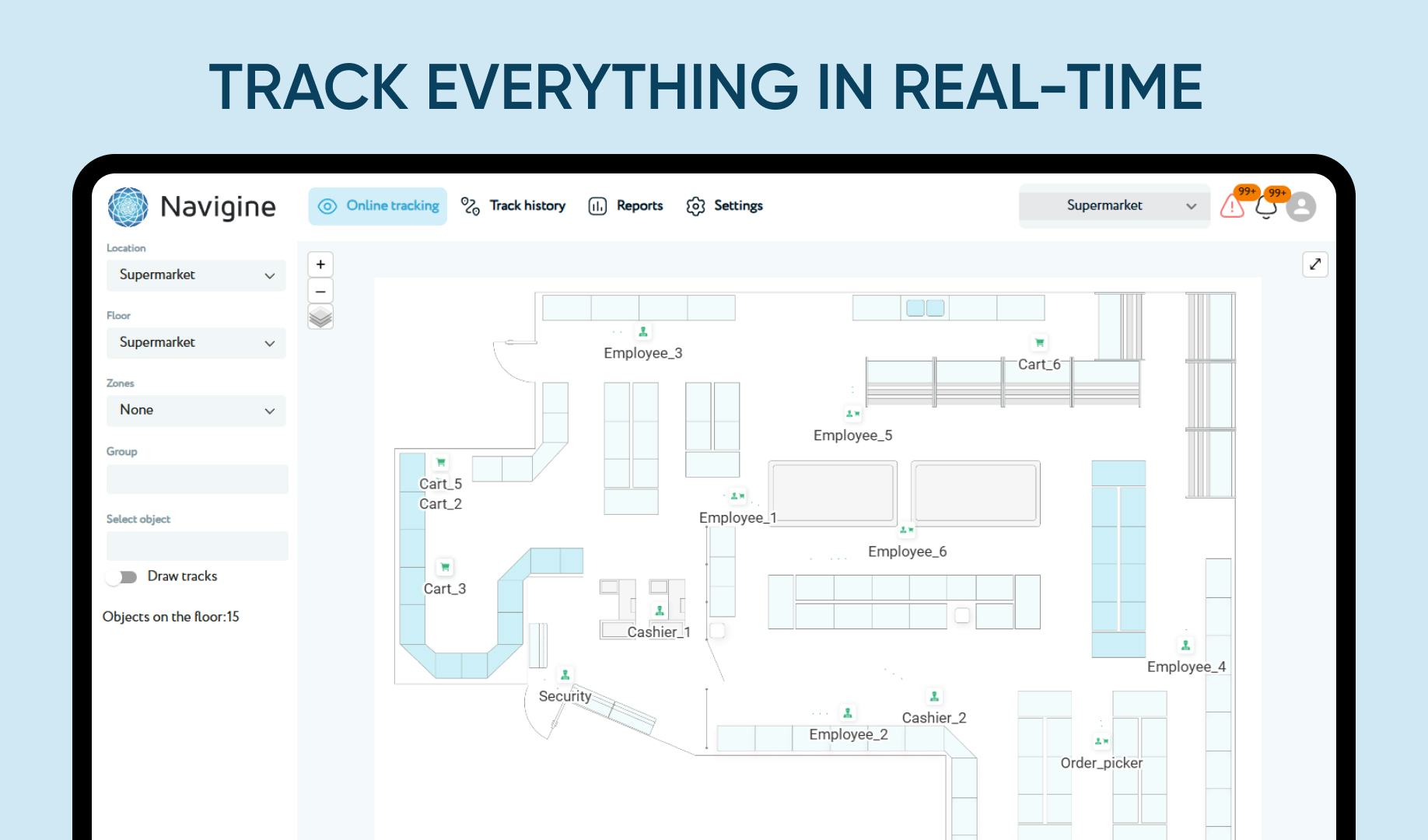 Navigine Software - Navigine real-time tracking