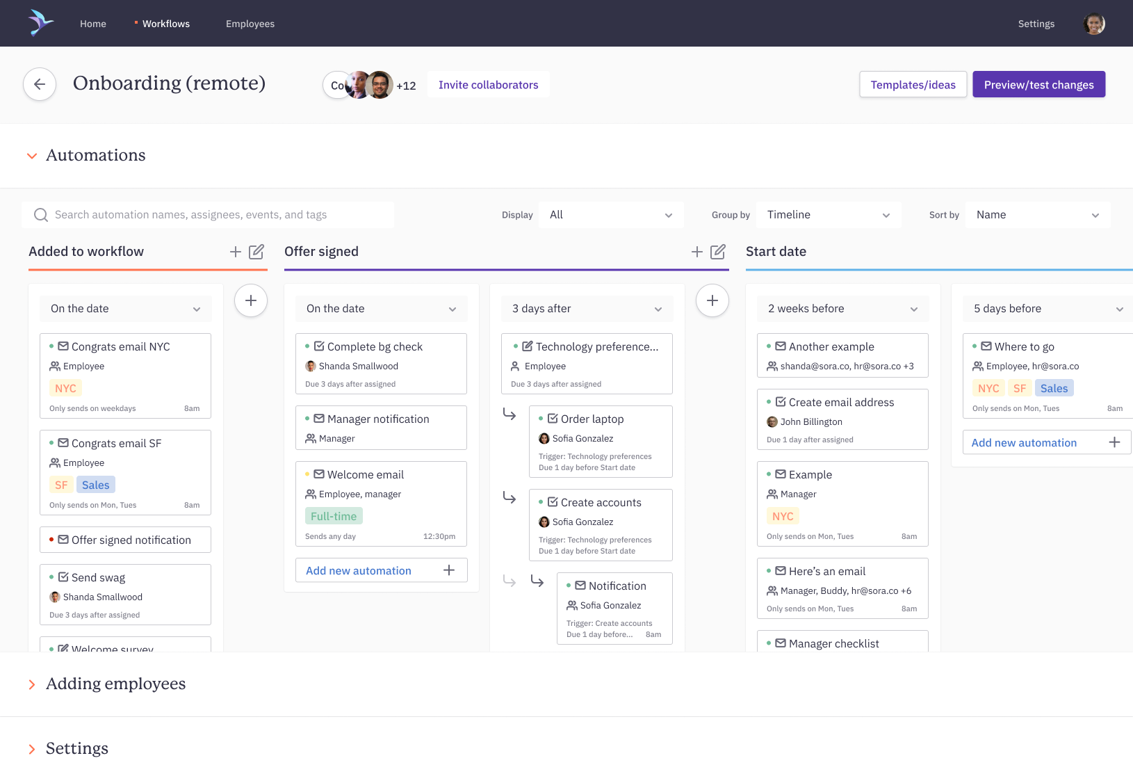 Build workflows for onboarding, offboarding, and everything in-between