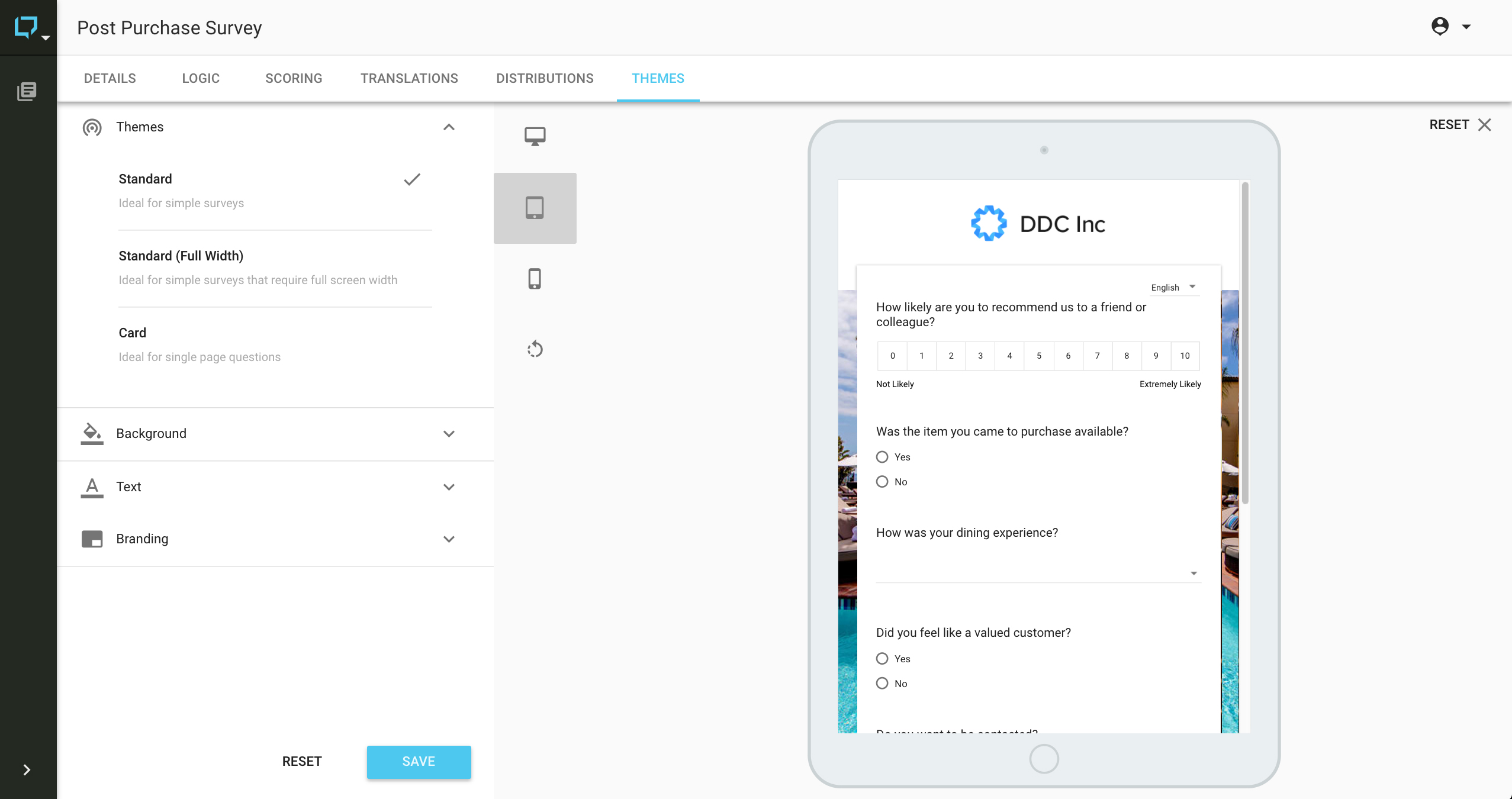 LiaCX Software - LiaCX CEM Software Survey Builer