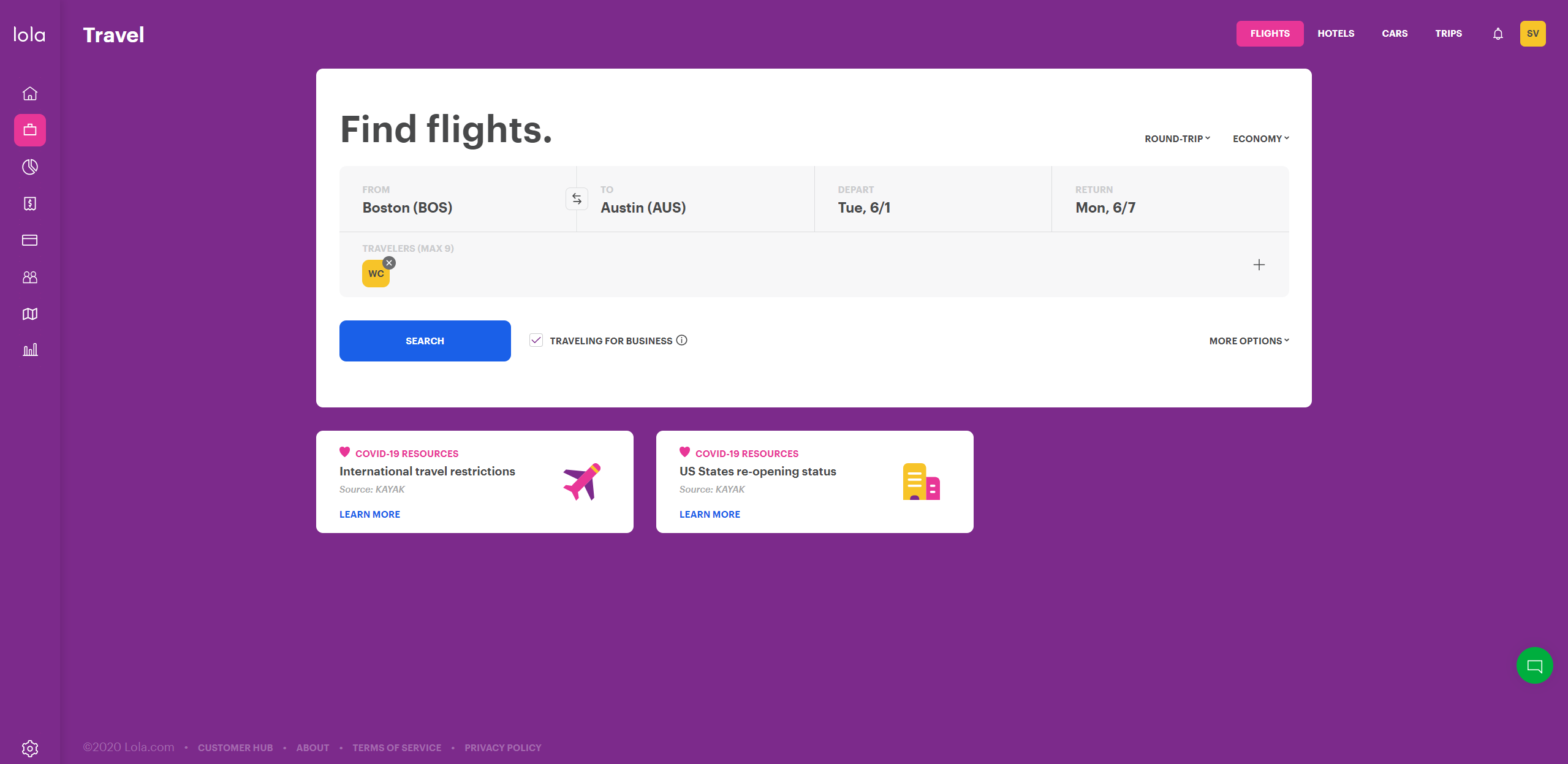 End-to-end travel management