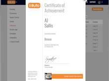 Intuto Software - Certificates can be created for completion of one or more courses and allow users to keep track of compliance and reward course completion.