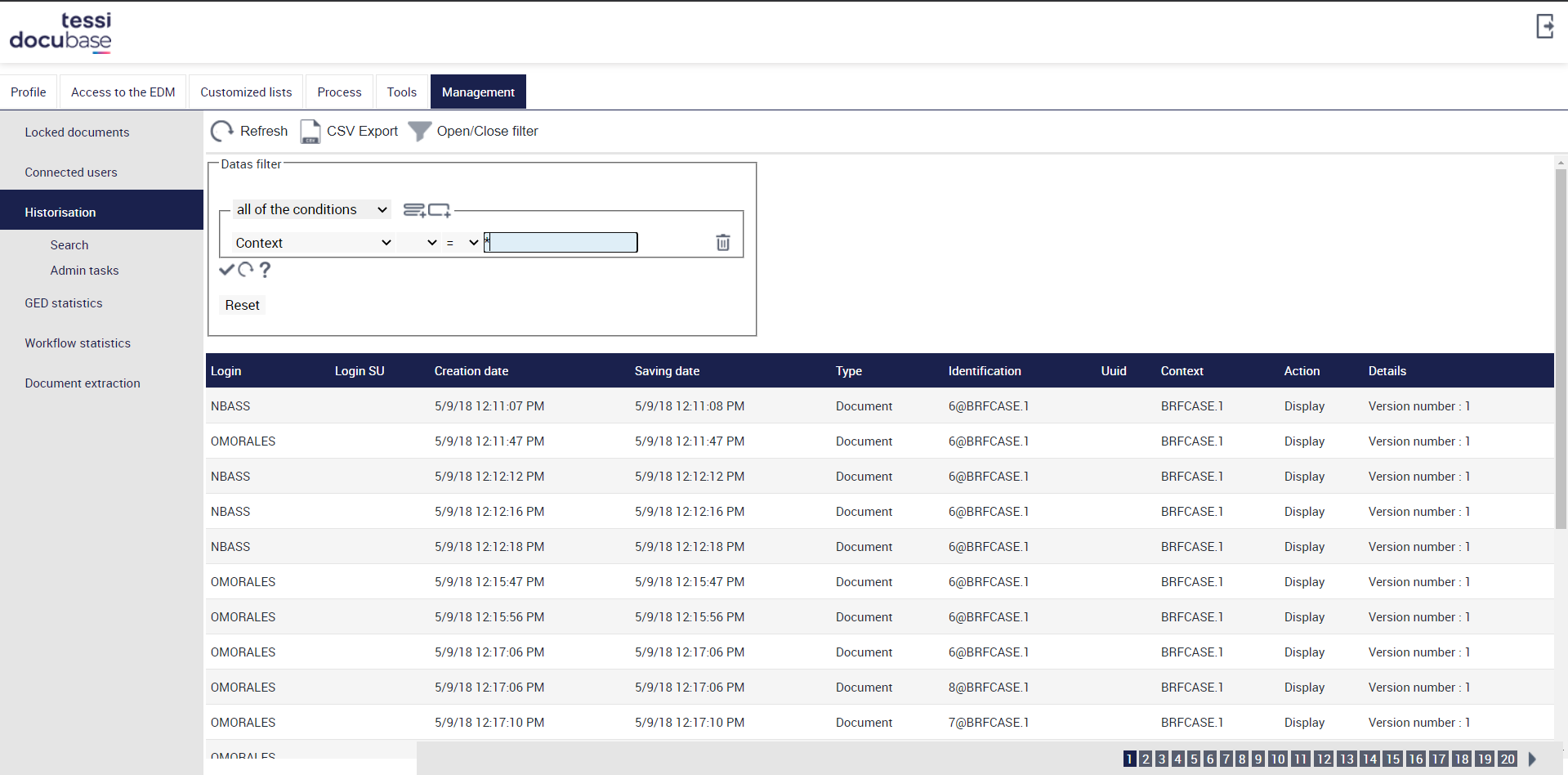 DOCUBASE Software - Comprehensive audit features for compliance