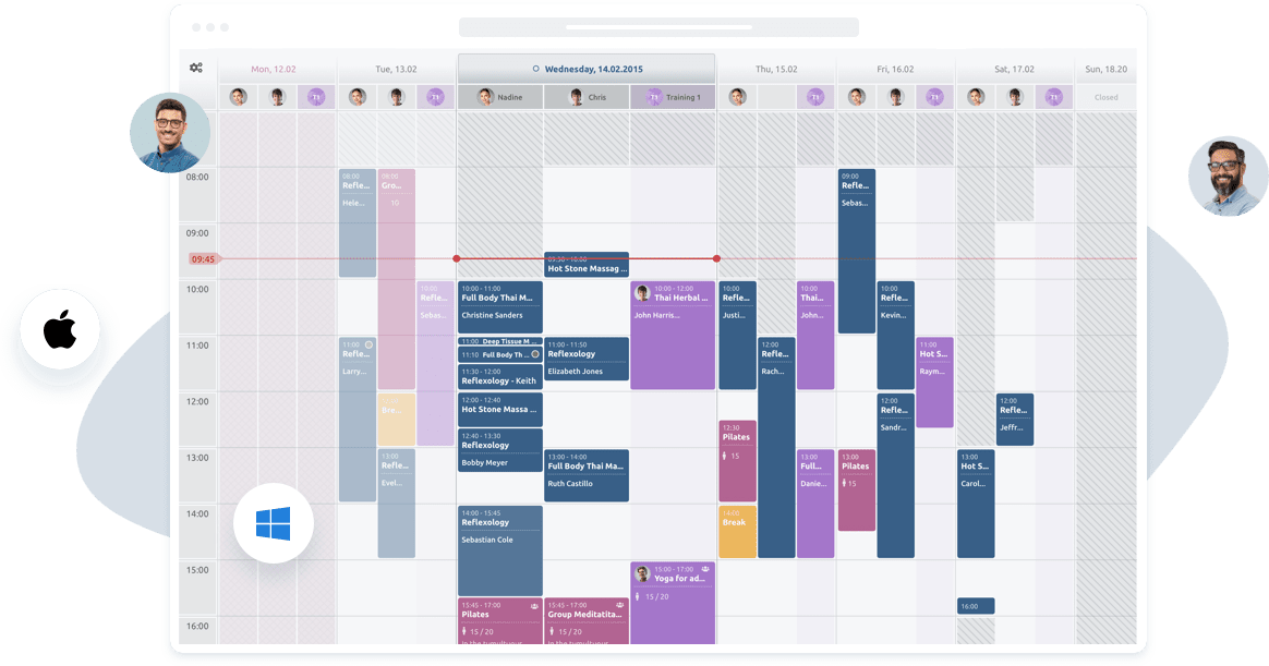 A professional calendar to manage the schedules of your entire team.  Invite each team member, setting permissions and synchronising bookings across all their devices. Perfect for small and big teams with complex booking requirements and busy schedules.