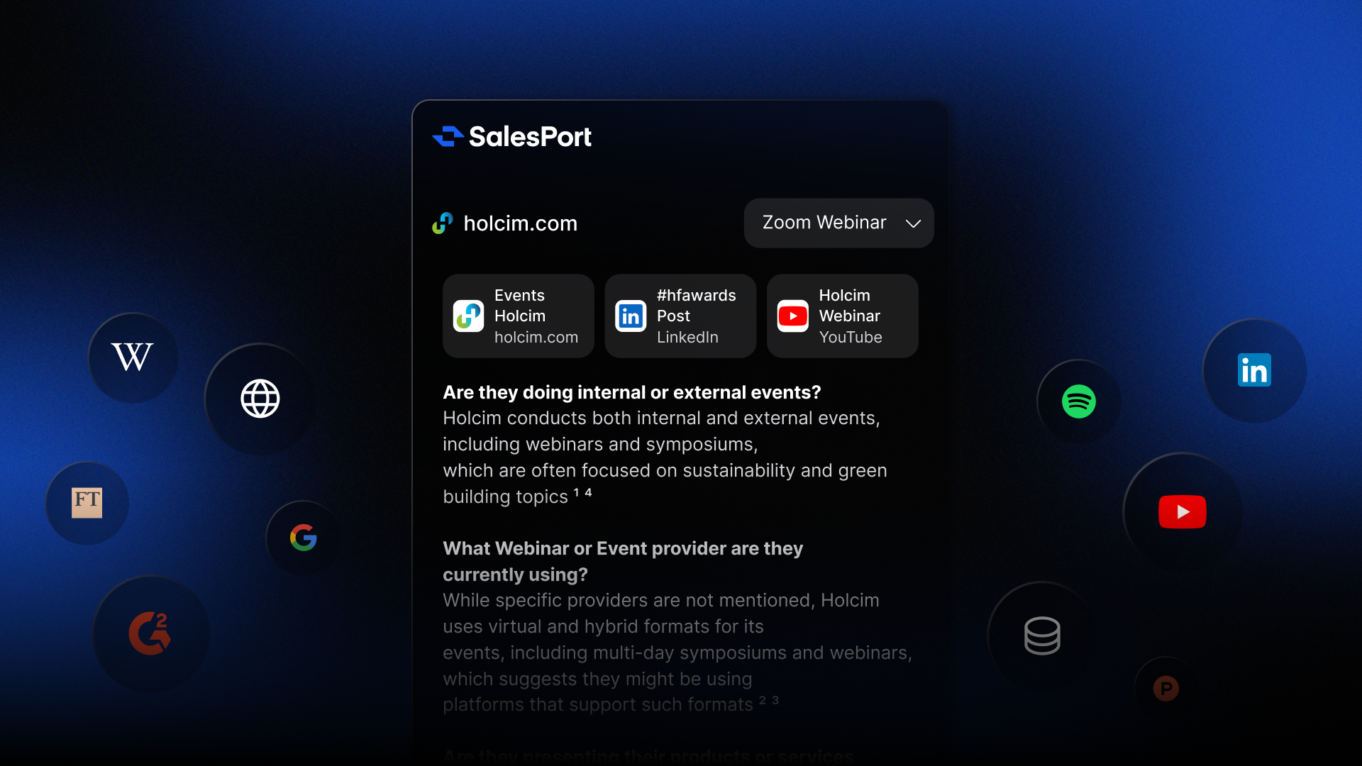SalesPort Software - SalesPort AI Sales Research Tool in the Chrome extension