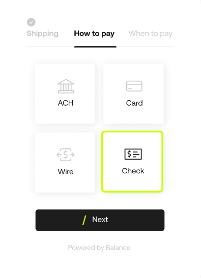 Balance Software - Businesses can choose how to pay
