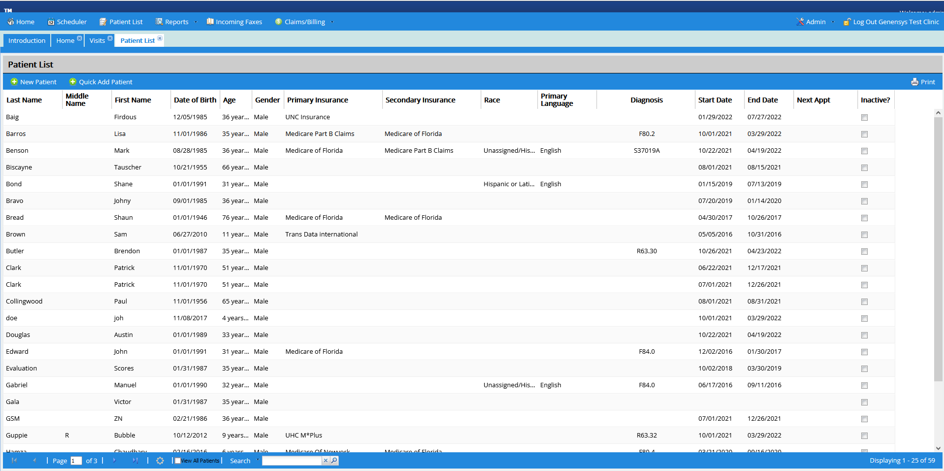 Simplify Therapy Software - Simplify Therapy Patient List