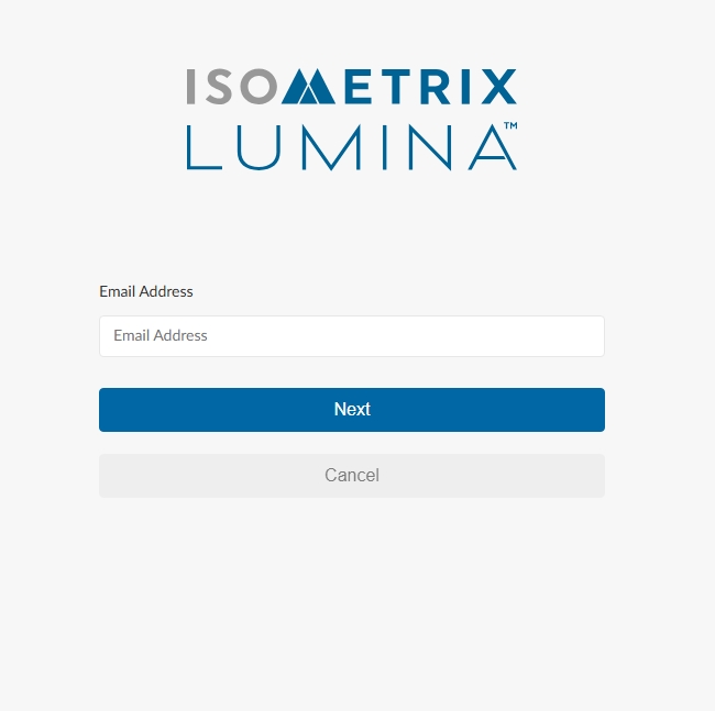 IsoMetrix Lumina screenshot: IsoMetrix Lumina login page