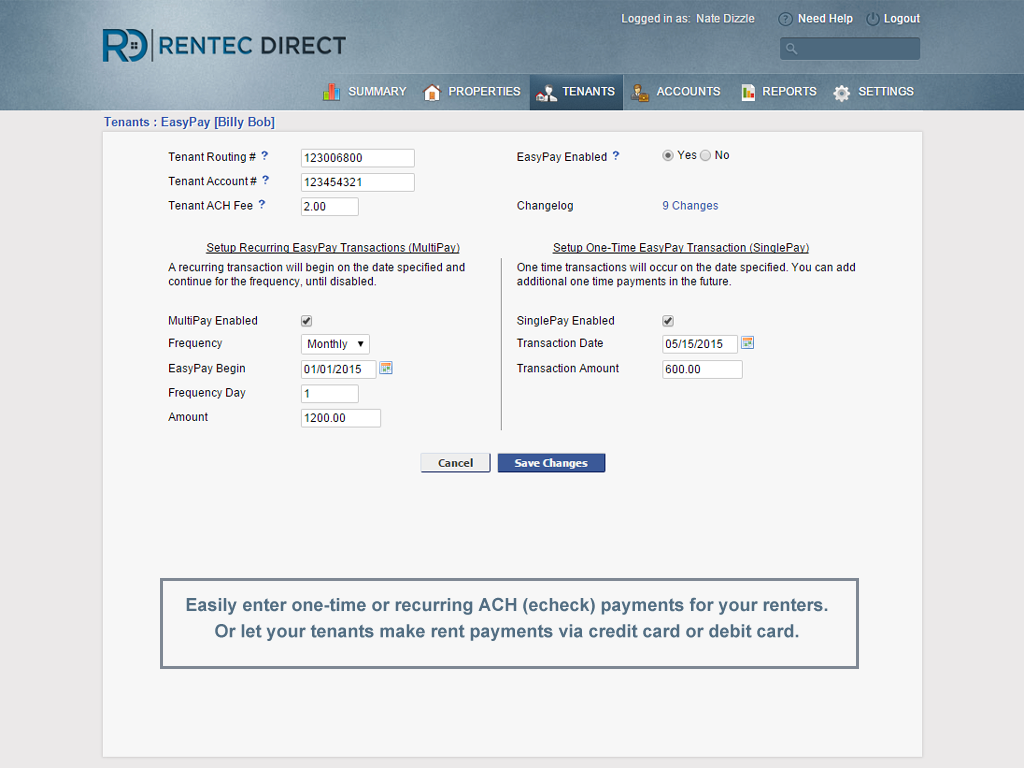 Automated ACH (eCheck)