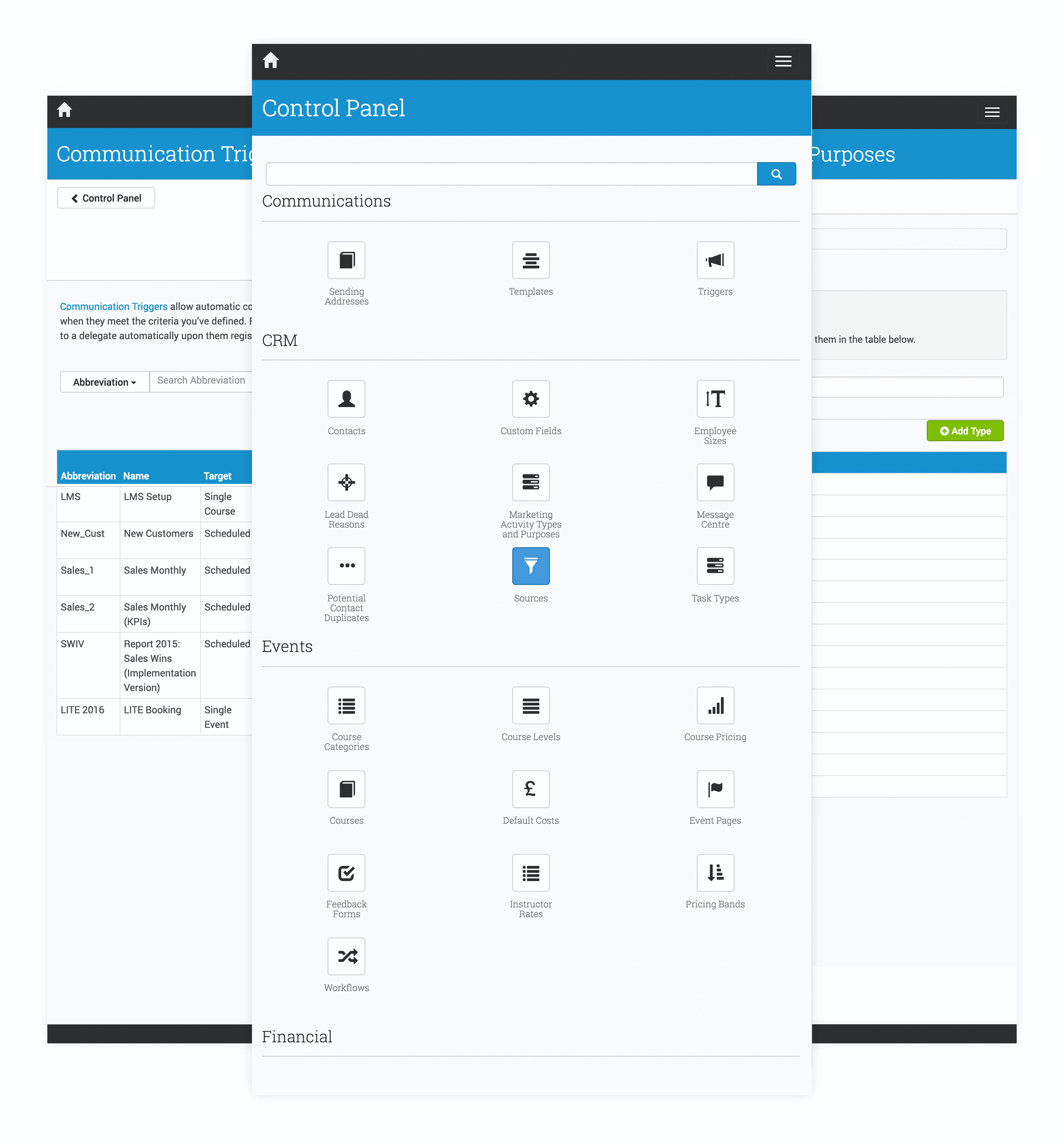 Control training operations all from within the Administrate system.