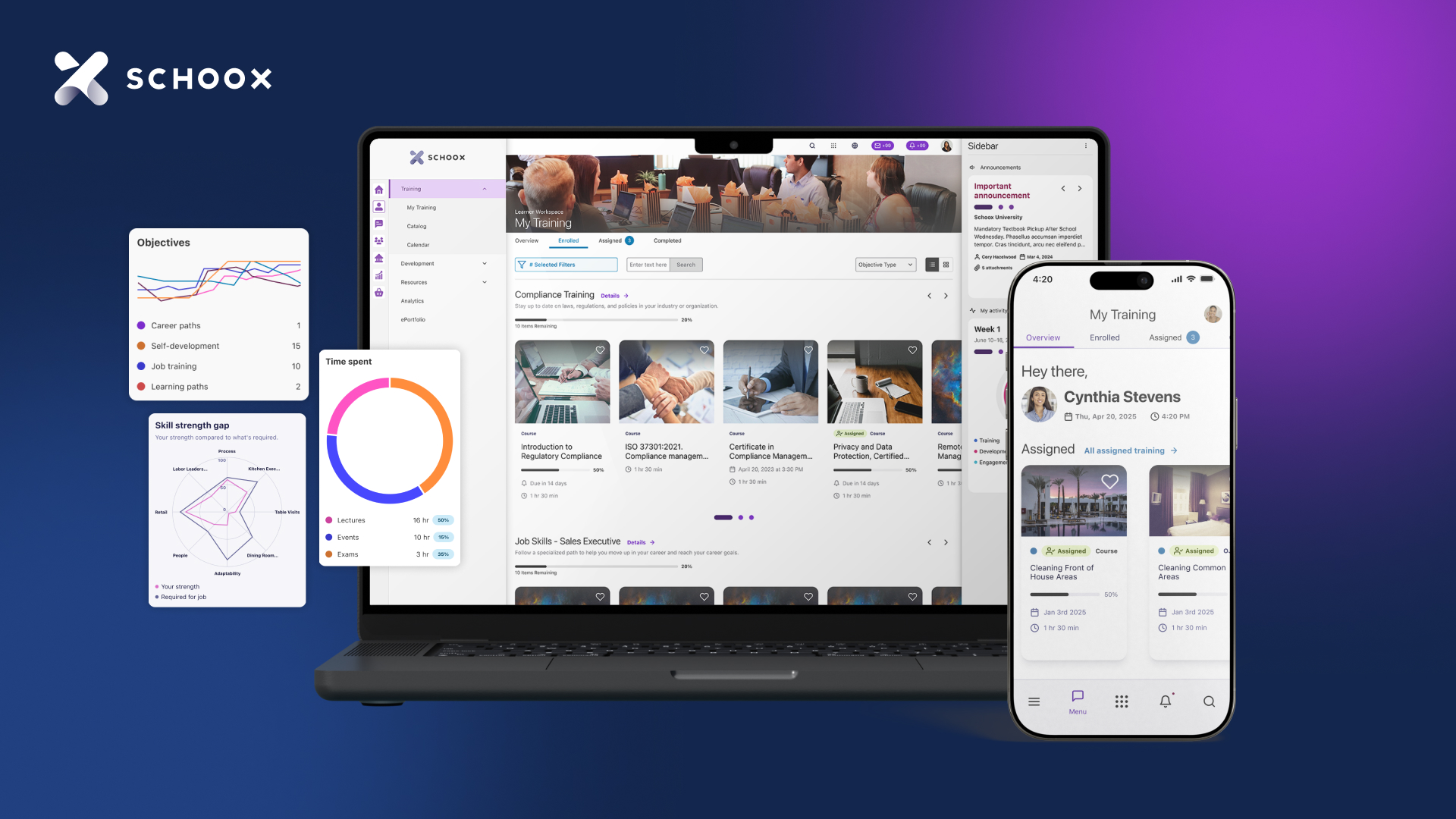 Schoox screenshot: Learning path
