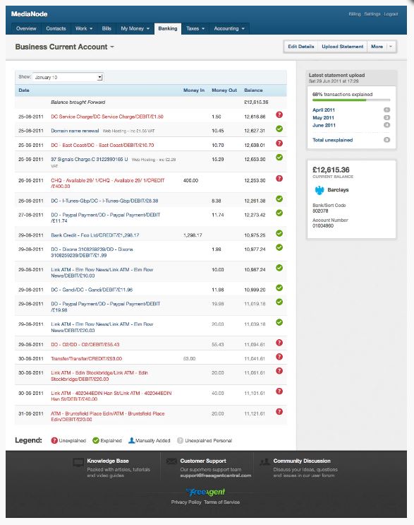 Transaction list
