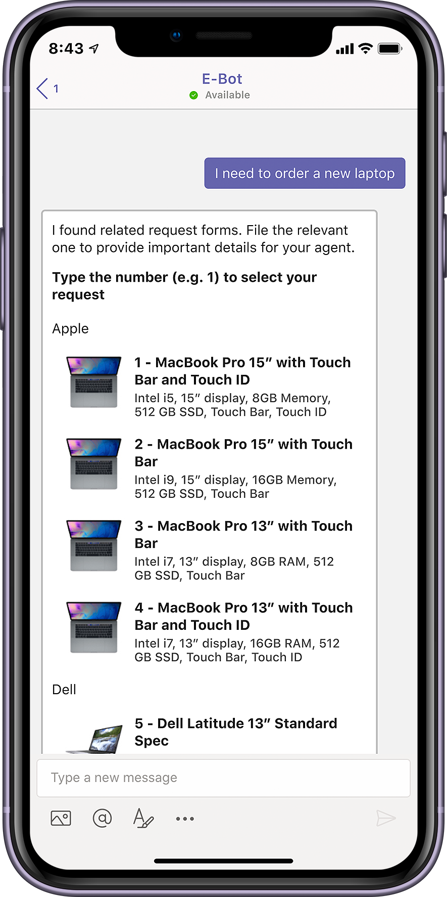 Moveworks screenshot: Moveworks in Microsoft Teams