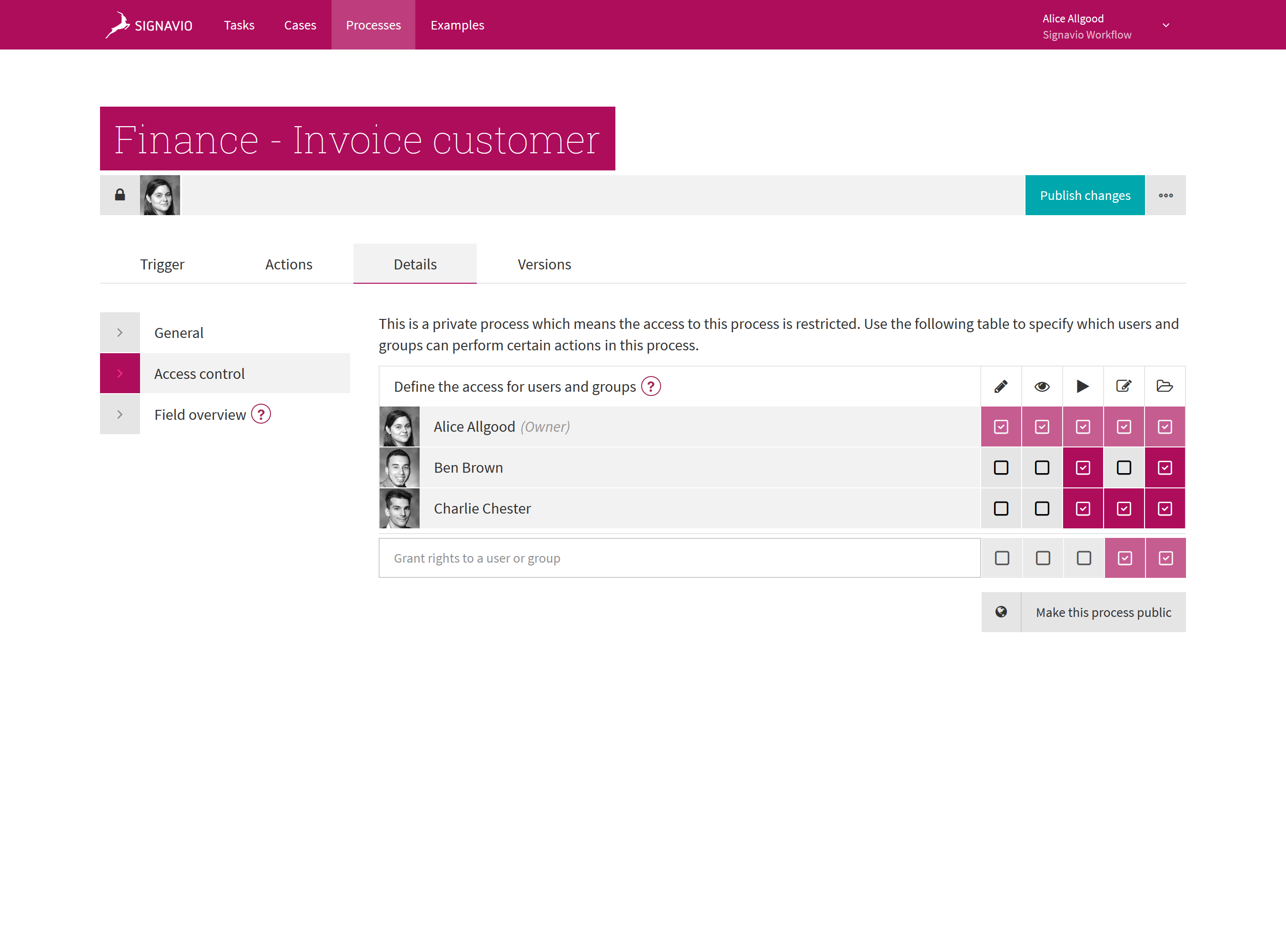 Workflow Access Invoice