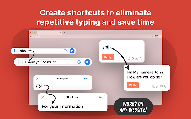 Create shortcuts (templates) and insert them ANYWHERE with keyboard shortcuts