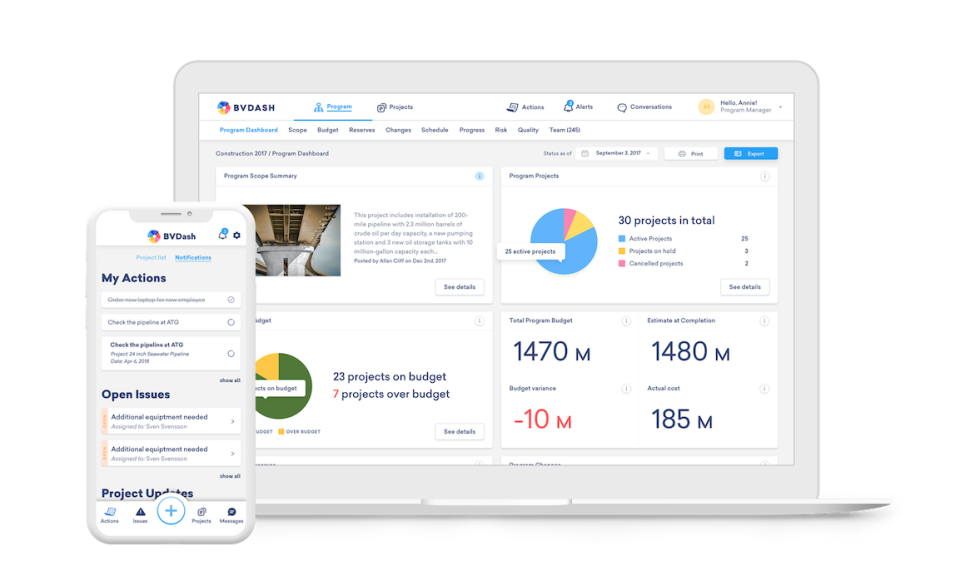 BVDash screenshot: Works on any device