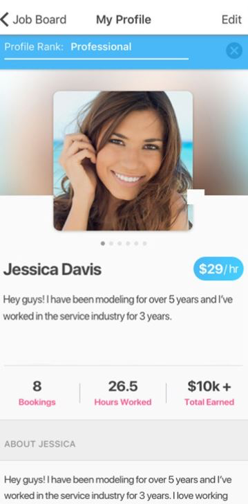 PopBookings screenshot: PopBookings employees' profile