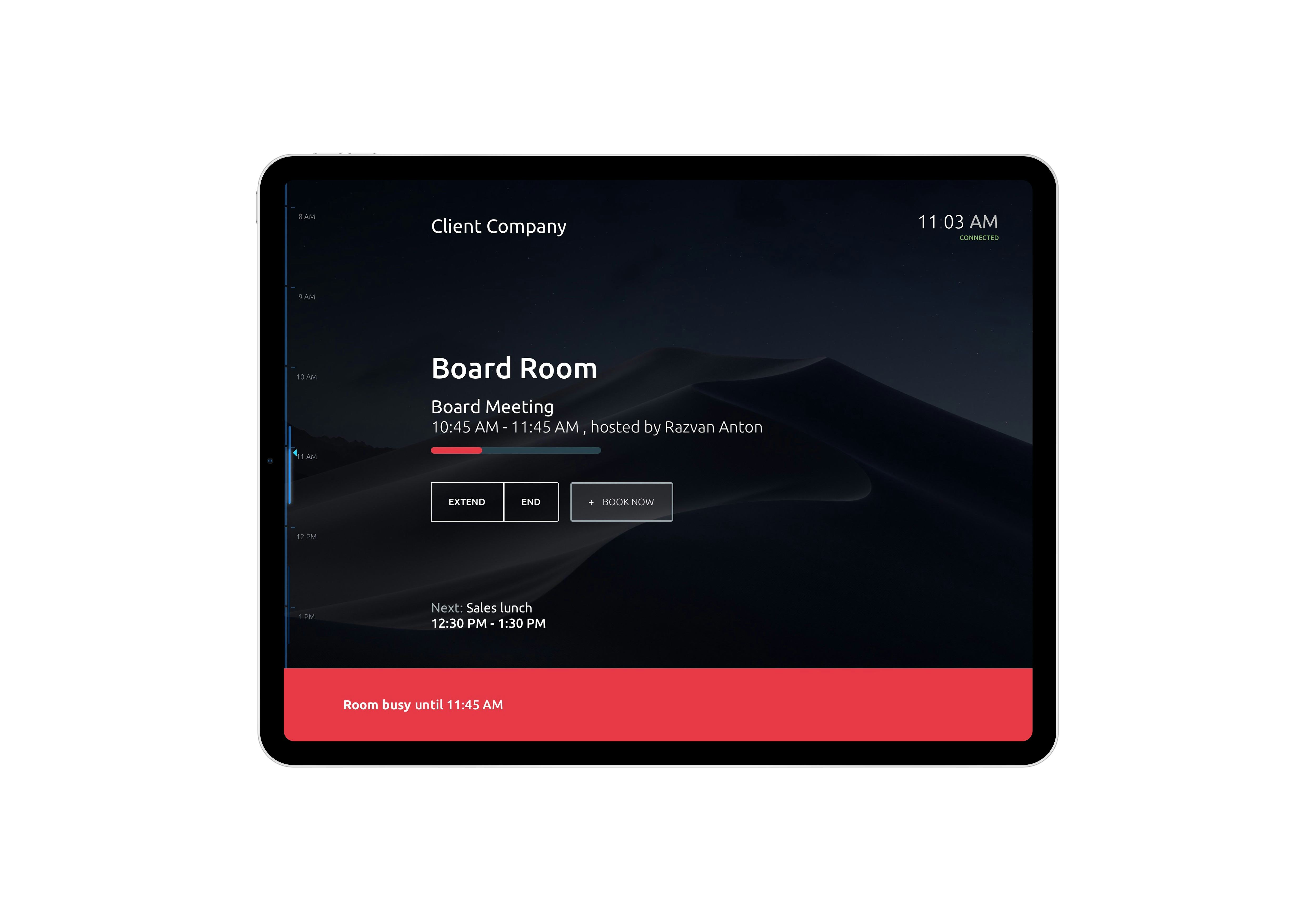 YAROOMS Software - Hardware agnostic digital signage application to help your teams and visitors navigate the office with real-time information about what’s booked, what’s free, and when meetings take place.