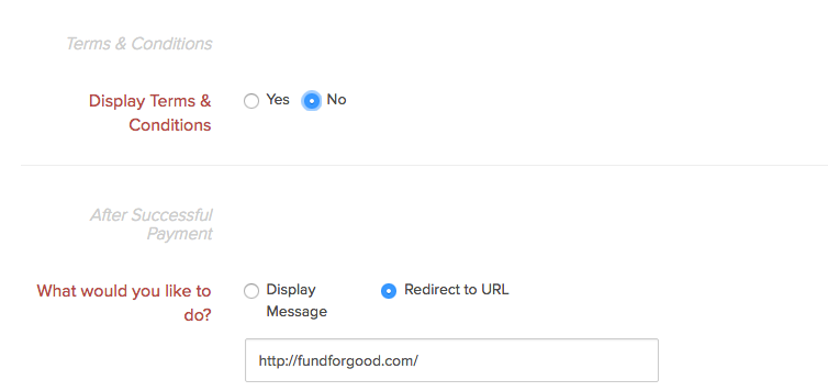Customers can be redirected to another webpage or shown a message once the payment process is complete
