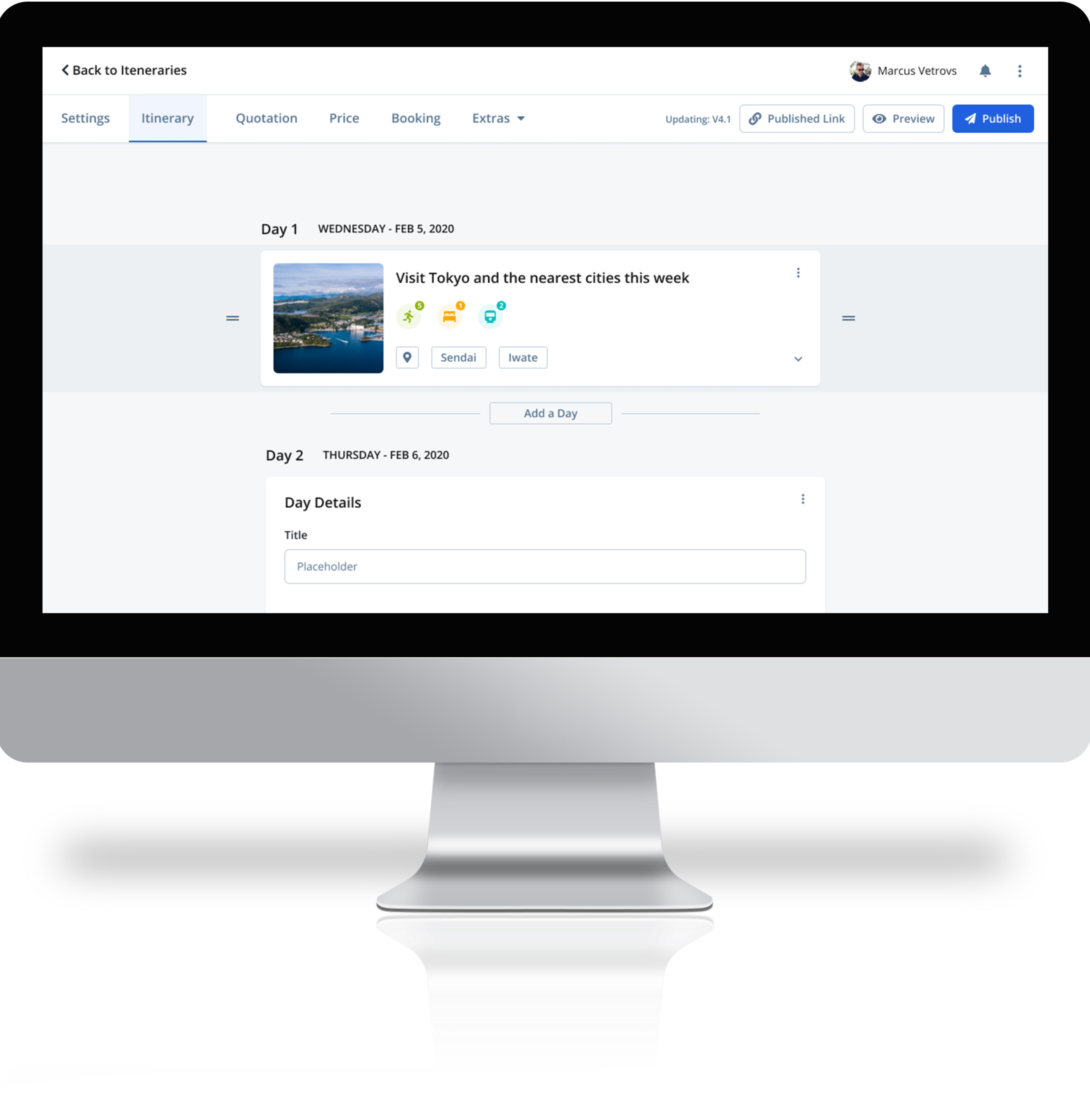 TourSoft Software - Itinerary Builder screenshot