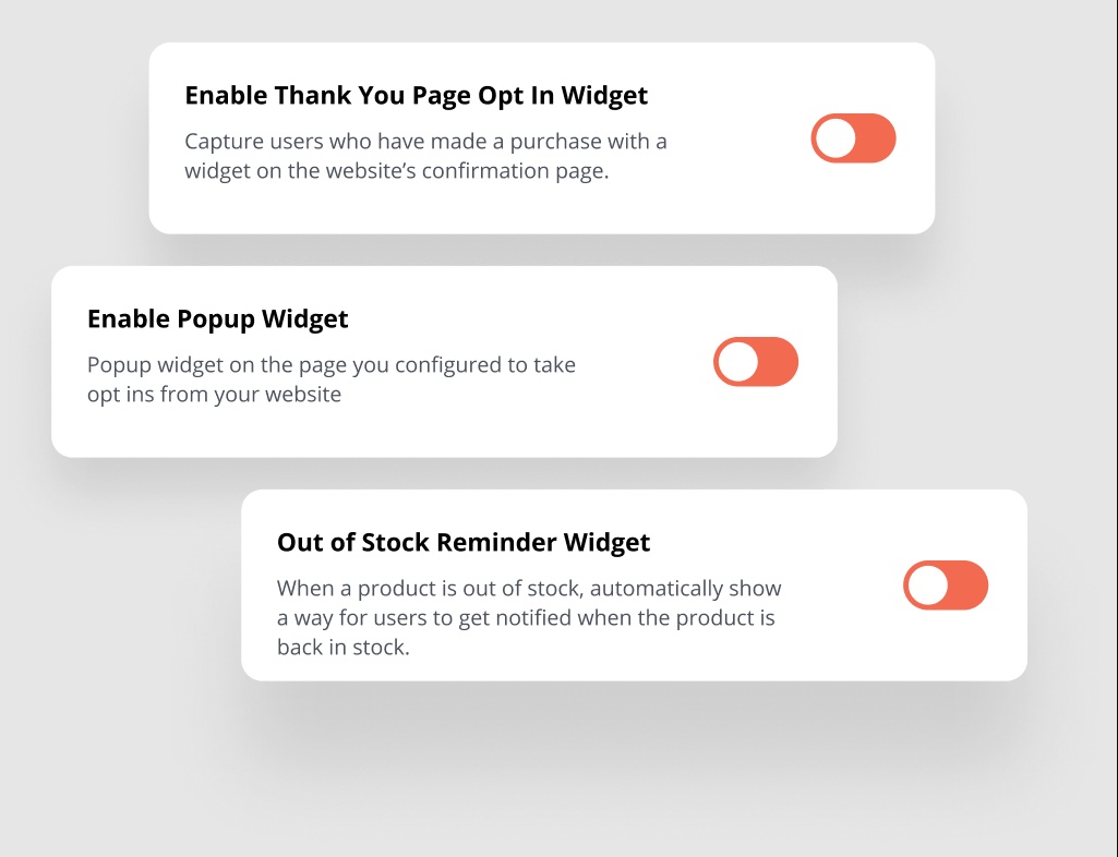 Enable widgets to drive opt-ins