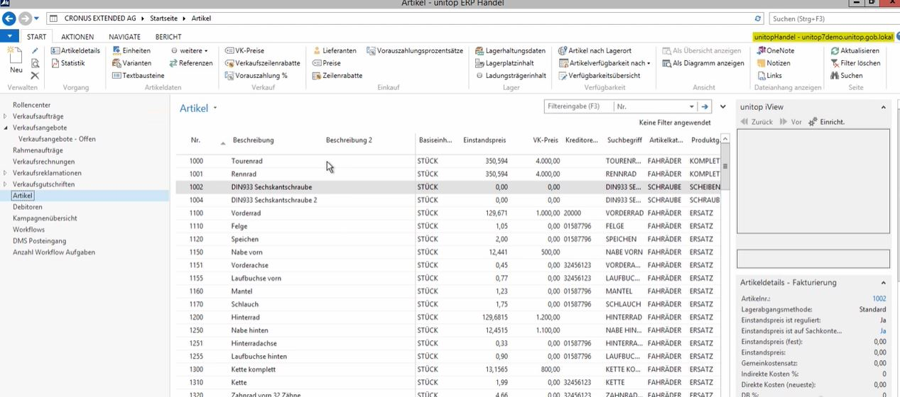 unitop screenshot: unitop catalog management