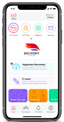 Sorwe screenshot: All-in-one Employee Experience Platform: Mobile App for employees to engage with work and colleagues. Based on the employees’ interaction results, Sorwe anonymises results and generates analytics for the management to track work atmoshpere real-time.